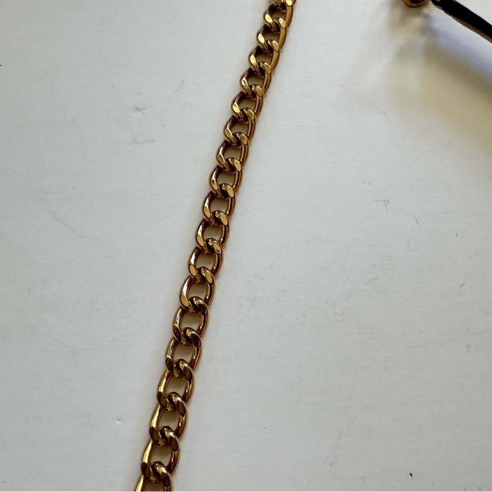 Michael Kors Gold Chain Strap Leather  Crossbody Bag - Picture 6 of 9